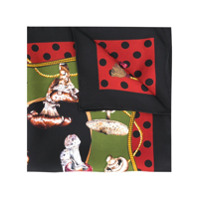Dolce & Gabbana Lenço de seda com estampa de cogumelo - Preto