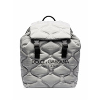 Dolce & Gabbana logo-print quilted backpack - Cinza