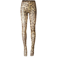 Dolce & Gabbana Meia calça com estampa leopardo - Neutro