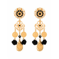 Dolce & Gabbana Par de brincos com aplicação de cristais - Dourado