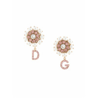 Dolce & Gabbana Par de brincos com aplicação de logo - Dourado