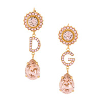 Dolce & Gabbana Par de brincos com pingentes de cristais - Dourado