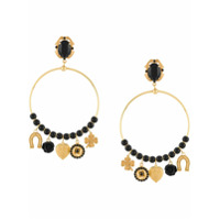 Dolce & Gabbana Par de brincos de argolas com pingente - Dourado