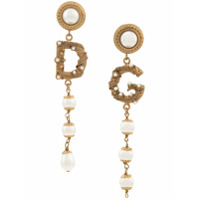 Dolce & Gabbana Par de brincos Split com logo - Dourado