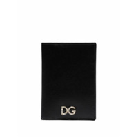 Dolce & Gabbana Porta-passaporte com aplicação de placa de logo - Preto