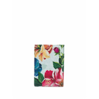 Dolce & Gabbana Porta-passaporte de couro com estampa floral - Azul