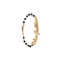 Dolce & Gabbana Pulseira de contas com placa de logo - Dourado