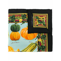 Dolce & Gabbana pumpkin print silk scarf - Preto