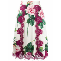 Dolce & Gabbana Saia com estampa de rosas tropicais - Branco
