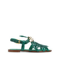 Dolce & Gabbana Sandália com detalhe de aplicação - Verde