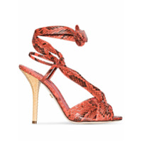 Dolce & Gabbana Sandália de couro com efeito de pele de píton e salto 105 coral - Rosa