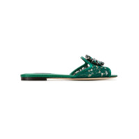 Dolce & Gabbana Sandália rasteira de renda - Verde