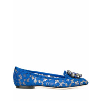 Dolce & Gabbana Sapatilha de renda floral - Azul