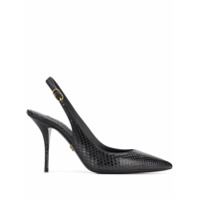 Dolce & Gabbana Sapato com efeito pele de cobra e tira posterior - Preto