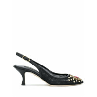 Dolce & Gabbana Sapato de couro com aplicação e bordados - Preto