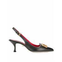 Dolce & Gabbana Sapato de couro com logo - Preto