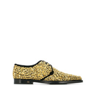 Dolce & Gabbana Sapato derby com bordado de cristais - Dourado