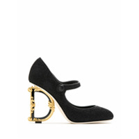 Dolce & Gabbana Sapato Mary Jane salto com logo - Preto