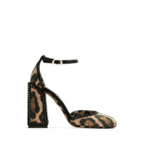 Dolce & Gabbana Sapato salto bloco animal print - Preto
