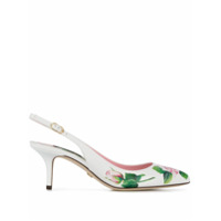Dolce & Gabbana Sapato Tropical Rose com salto 60mm e fechamento no tornozelo - Branco