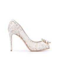 Dolce & Gabbana Scarpin com renda e aplicações de cristais - Neutro