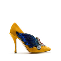 Dolce & Gabbana Scarpin em veludo com aplicações - Amarelo