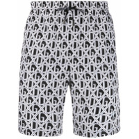 Dolce & Gabbana Short de natação com estampa de logo - Branco