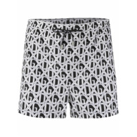 Dolce & Gabbana Short de natação monogramado - Preto