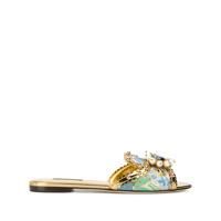 Dolce & Gabbana Slide com aplicações - Dourado