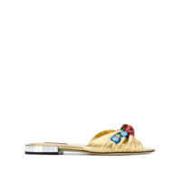 Dolce & Gabbana Slide com estampa floral - Dourado