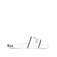 Dolce & Gabbana Slipper com estampa de logo - Branco