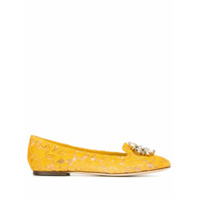 Dolce & Gabbana Slipper de couro modelo 'Vally' - Amarelo