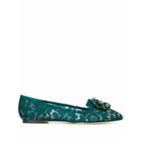Dolce & Gabbana Slipper de couro modelo 'Vally' - Verde