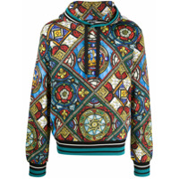 Dolce & Gabbana stained glass window print hoodie - Azul