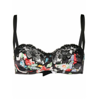 Dolce & Gabbana Sutiã com estampa floral e acabamento de renda - Preto