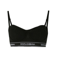 Dolce & Gabbana Sutiã jacquard com logo - Preto