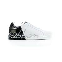 Dolce & Gabbana Tênis de couro com logo - Branco