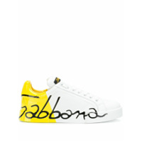 Dolce & Gabbana Tênis de couro com logo - Branco