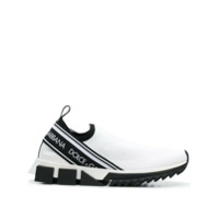 Dolce & Gabbana Tênis meia slip on de couro - Branco