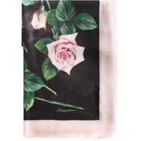 Dolce & Gabbana Tropical Rose frayed scarf - Rosa