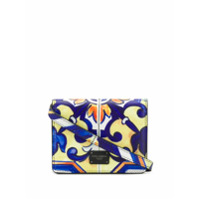 Dolce & Gabbana Underwear Bolsa Maiolica mini com estampa e patch de logo - Azul