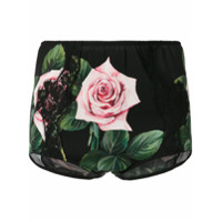 Dolce & Gabbana Underwear Short com estampa de rosa - Preto