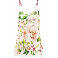 Dolce & Gabbana Vestido com estampa floral e acabamento em renda - Rosa