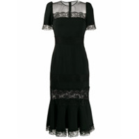 Dolce & Gabbana Vestido com renda e recorte translúcido - Preto