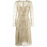 Dolce & Gabbana Vestido midi com renda - Dourado