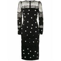 Dolce & Gabbana Vestido slim com estampa de poás - Preto