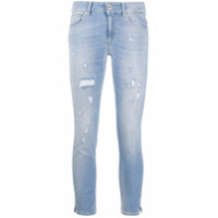 Dondup Calça jeans cropped cintura média - Azul