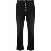 Dondup Calça jeans cropped com cintura alta - Preto