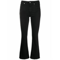 Dondup Calça jeans flare cropped com cintura alta - Preto