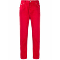 Dondup Calça jeans reta cintura baixa - Vermelho